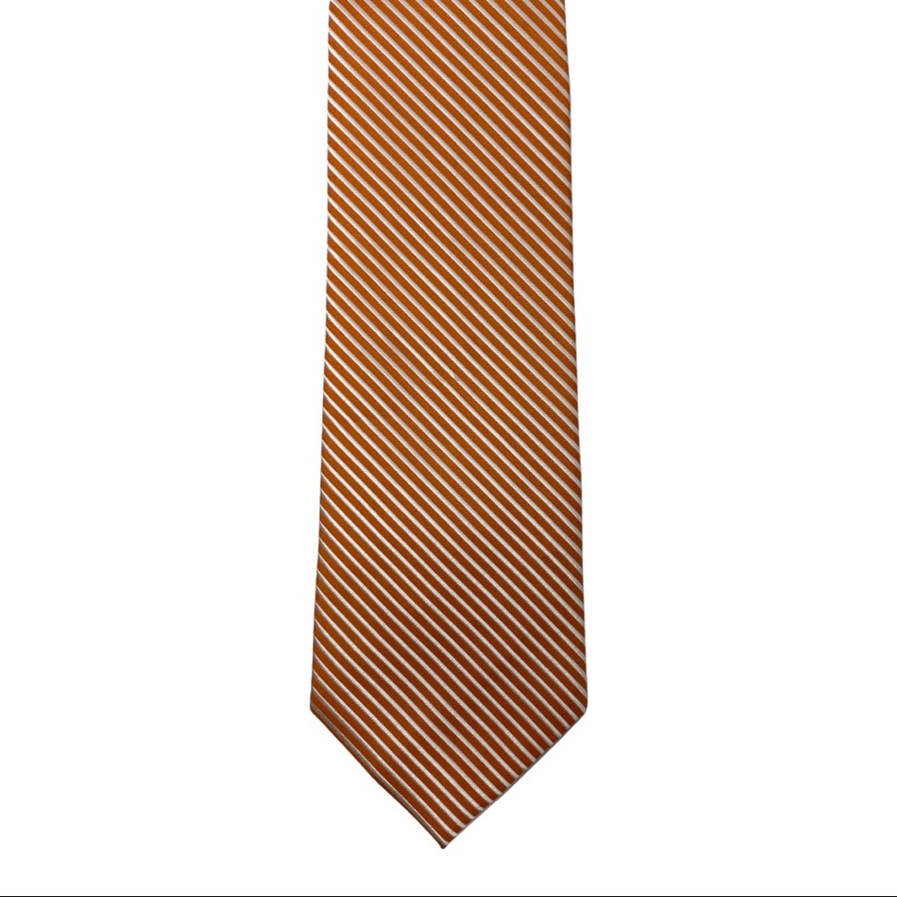 Mario Ferrari Striped Silk Tie, Orange